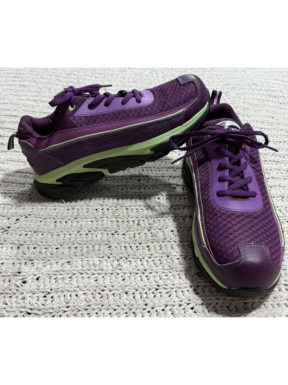 Avenger Work Boots Electra Womens 8 40 Non-Slip A1011 Purple Green Safety Shoes